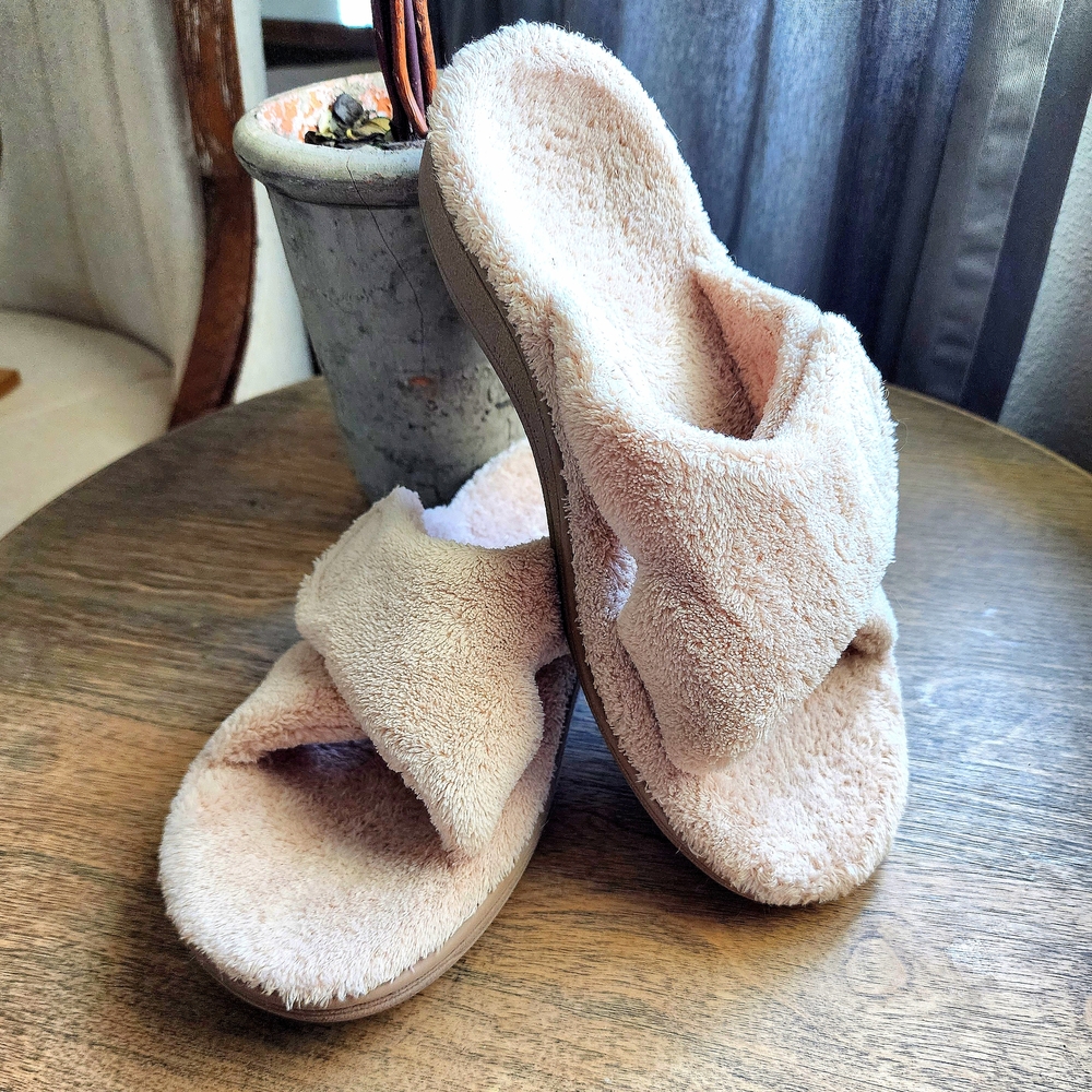 Vionic 7 Women's Adult Relax Slipper Slide Shoe Tan Beige Excellent (pr#2)